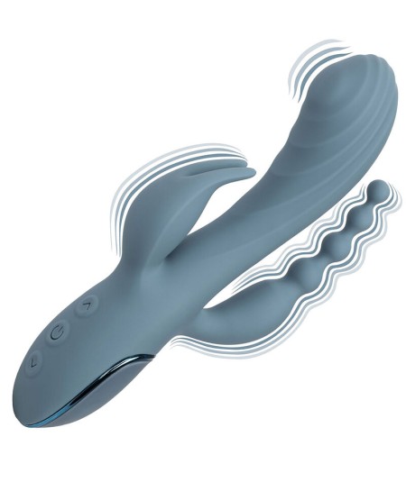 CALIFORNIA EXOTICS - VIBRADOR TRIPLE ÉXTASIS GRIS