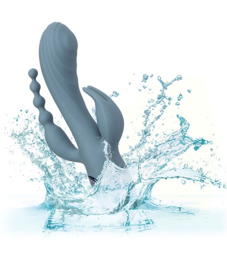 CALIFORNIA EXOTICS - VIBRADOR TRIPLE ÉXTASIS GRIS