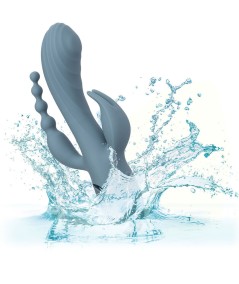 CALIFORNIA EXOTICS - VIBRADOR TRIPLE ÉXTASIS GRIS