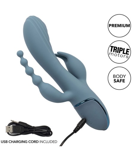 CALIFORNIA EXOTICS - VIBRADOR TRIPLE ÉXTASIS GRIS