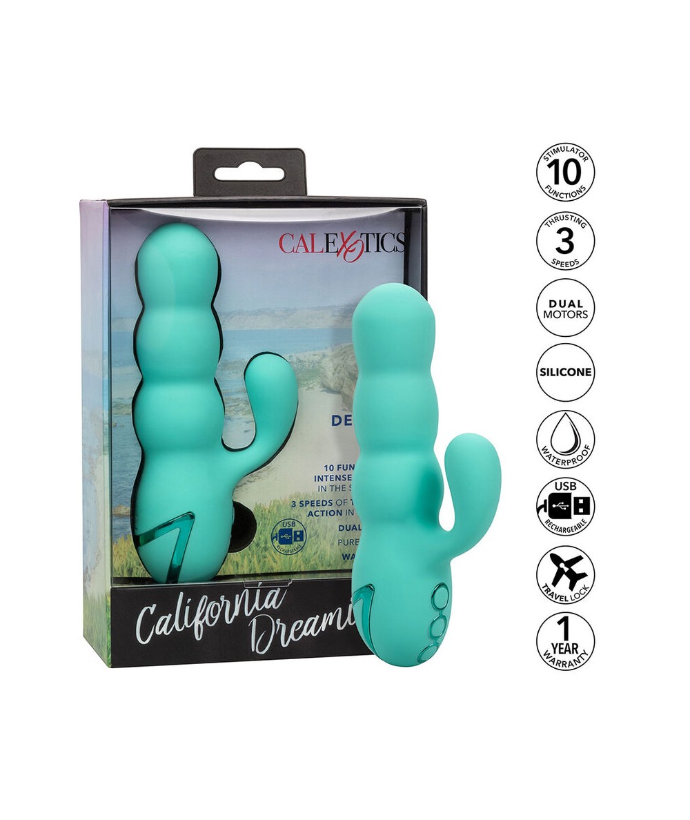 CALIFORNIA EXOTICS - DEL MAR DIVA VIBRADOR RABBIT VERDE AGUA BY CALIFORNIA DREAMING