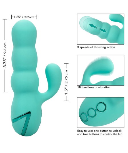 CALIFORNIA EXOTICS - DEL MAR DIVA VIBRADOR RABBIT VERDE AGUA BY CALIFORNIA DREAMING