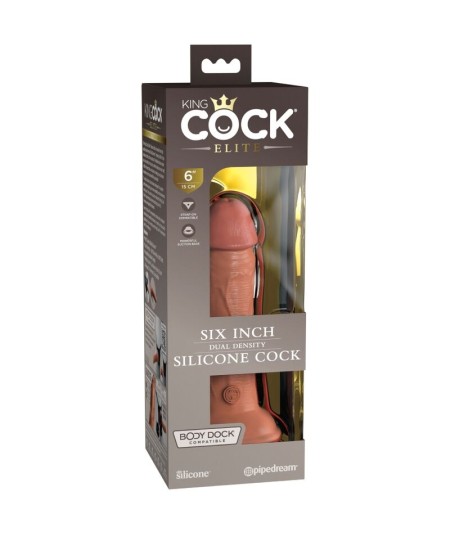 KING COCK - ELITE DILDO REALISTICO SILICONA 15.2 CM CARAMELO