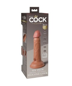 KING COCK - ELITE DILDO REALISTICO VIBRADOR & SILICONA 15.2 CM CARAMELO