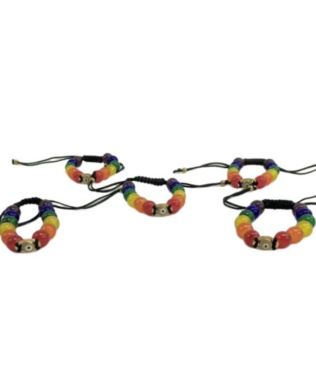 PRIDE - PULSERA CON OJO TURCO Y BANDERA LGBT