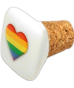 PRIDE - TAPON CERAMICA CORCHO CUADRADO CON BANDERA LGBT