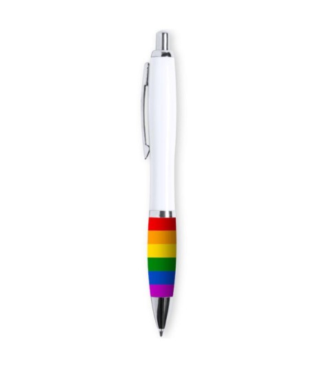 PRIDE - BOLIGRAFO BLANCO BANDERA LGBT