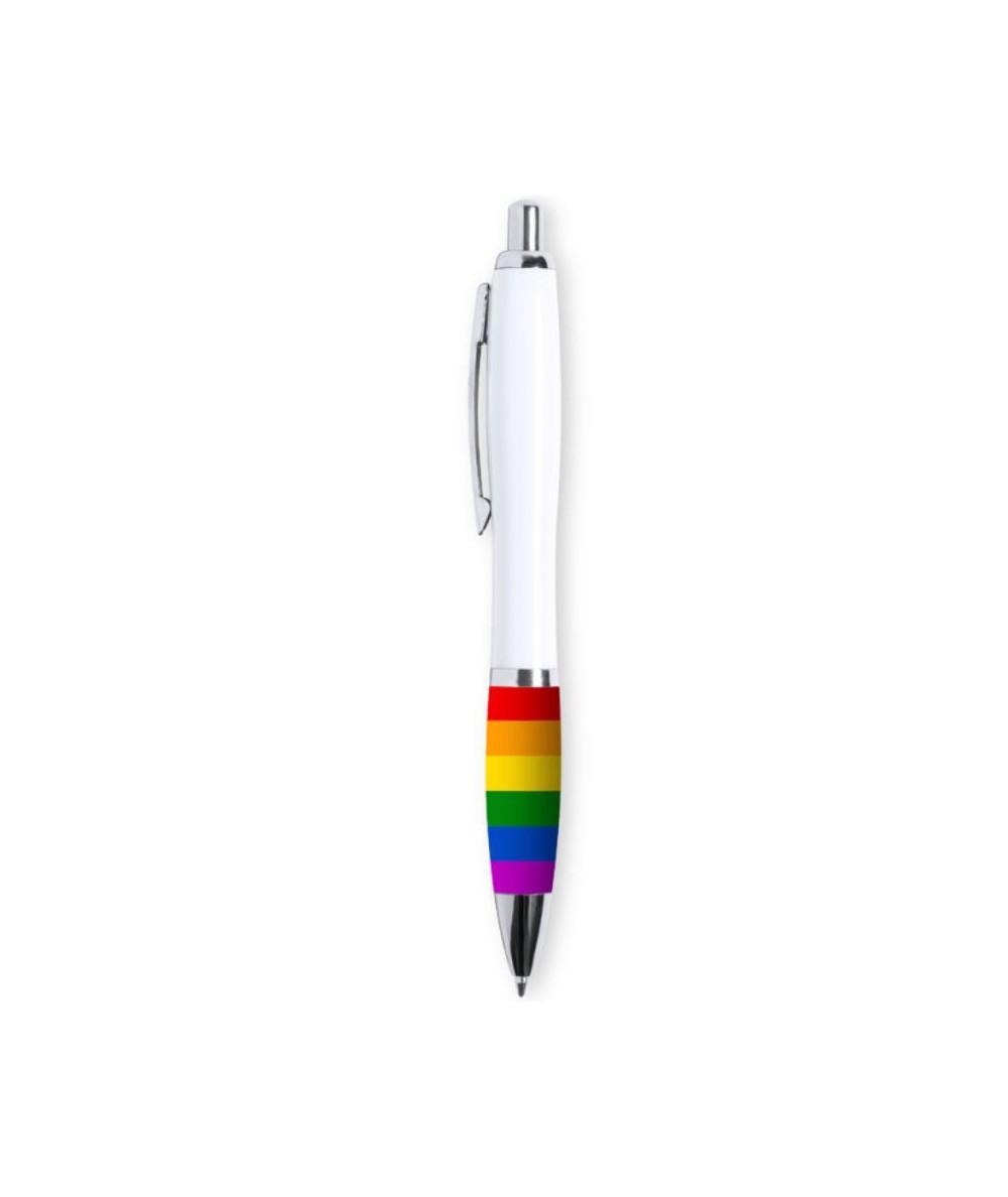 PRIDE - BOLIGRAFO BLANCO BANDERA LGBT