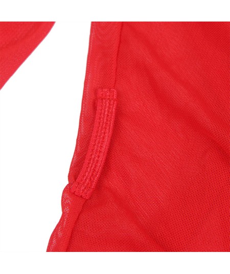 SUBBLIME - BATA TELA TRANSPARENTE DETALLE ENCAJE ROJO L/XL