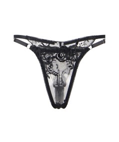 SUBBLIME - SET DE 3 PIEZAS SUJETADOR + TANGA + LIGA ESTAMPADO FLORAL NEGRO S/M