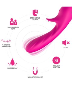 ARMONY - ROMANCE VIBRADOR CON ESTIMULADOR FUCSIA