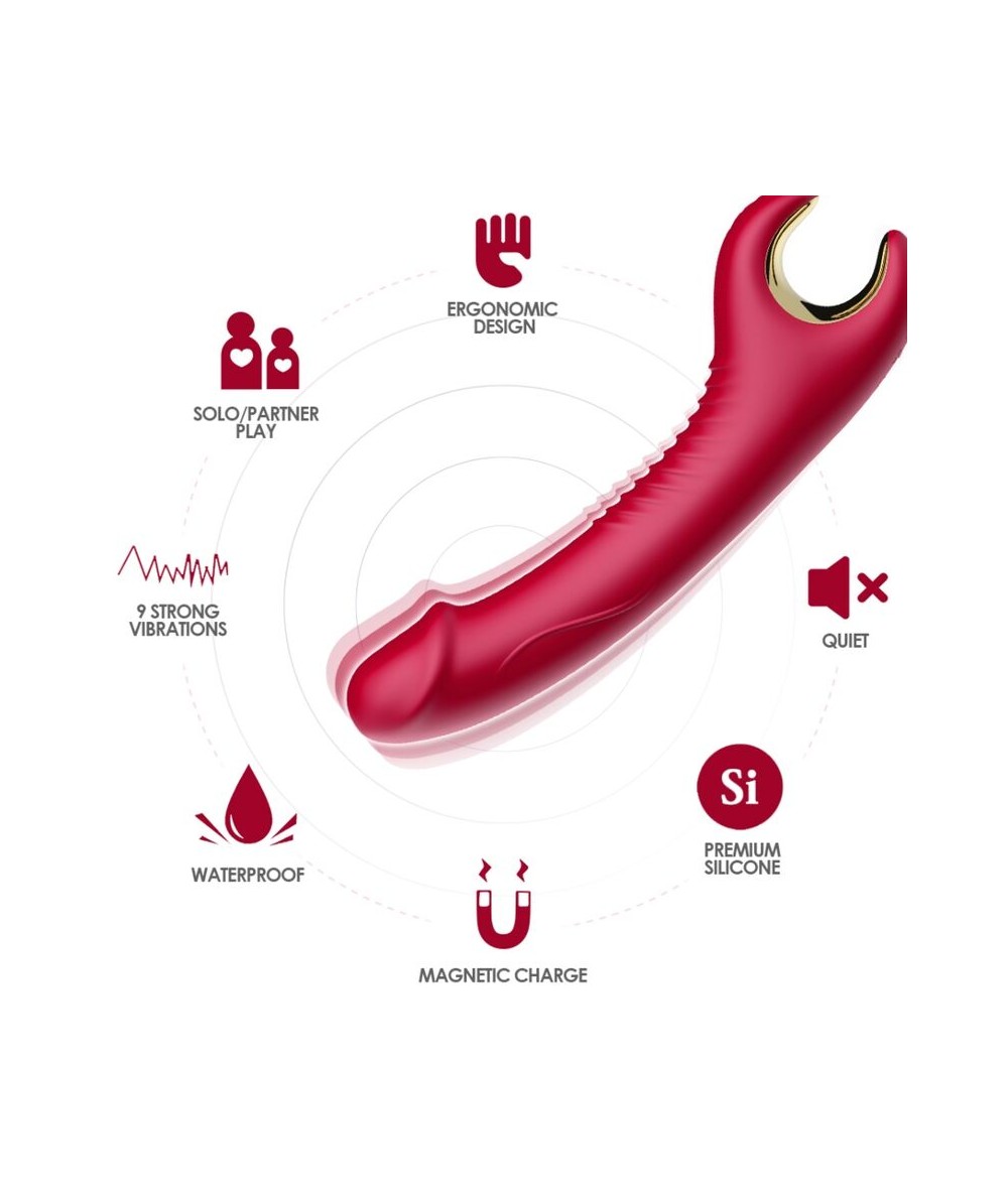 ARMONY - PRINCE DILDO VIBRADOR & ROTADOR ROJO