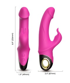 ARMONY - METEROR DILDO VIBRADOR RABBIT ROTADOR FUCSIA