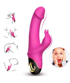 ARMONY - METEROR DILDO VIBRADOR RABBIT ROTADOR FUCSIA