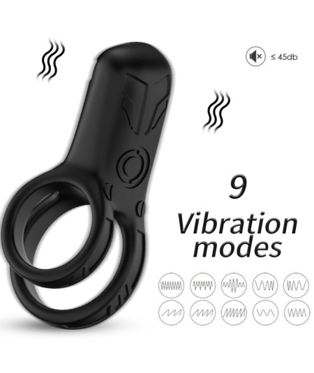 ARMONY - DOBLE ANILLO VIBRADOR NEGRO