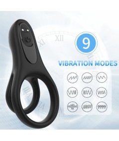 ARMONY - DOBLE ANILLO VIBRADOR NEGRO