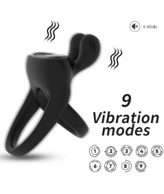 ARMONY - ANILLO VIBRADOR RABBIT NEGRO