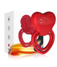 ARMONY - ANILLO VIBRADOR CORAZÓN ROJO