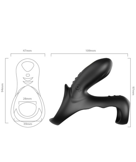 ARMONY - RANGER ANILLO DOBLE VIBRADOR PAREJA NEGRO