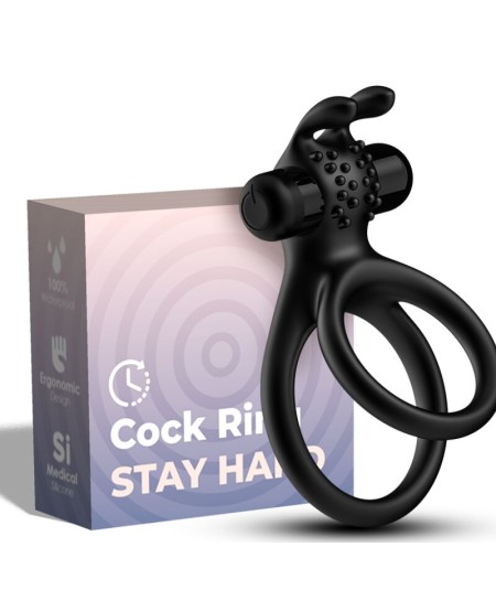 ARMONY - TRAVELER ANILLO DOBLE VIBRADOR PAREJA RABBIT NEGRO