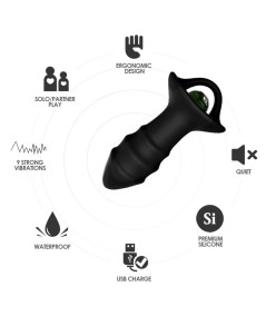 ARMONY - KYLIN DEDAL VIBRADOR & PLUG ANAL CONTROL REMOTO NEGRO