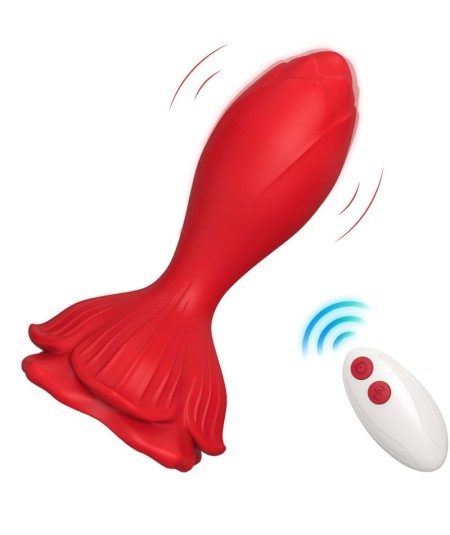 ARMONY - ROSA VIBRADOR & PLUG ANAL PEQUEÑO CONTROL REMOTO ROJO