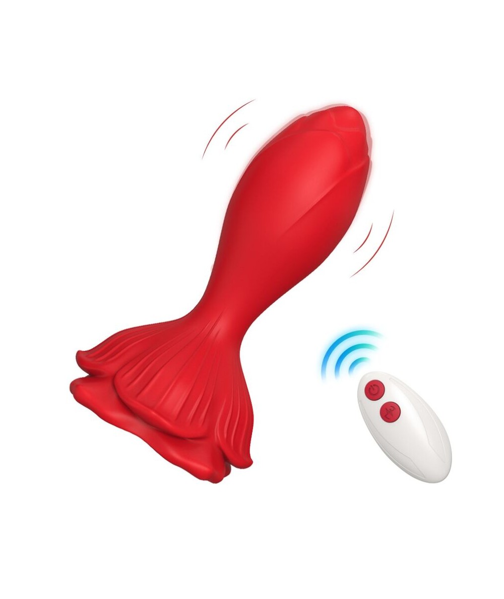 ARMONY - ROSA VIBRADOR & PLUG ANAL PEQUEÑO CONTROL REMOTO ROJO