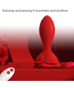 ARMONY - ROSA VIBRADOR & PLUG ANAL PEQUEÑO CONTROL REMOTO ROJO