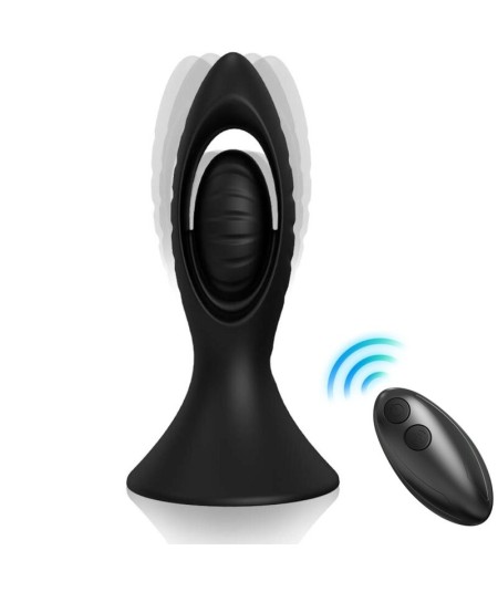 ARMONY - VIBRADOR & PLUG ANAL SILICONA NEGRO