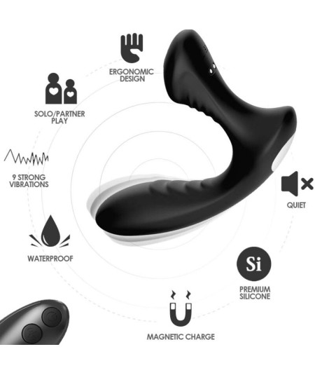 ARMONY - STORM VIBRADOR ANAL PROSTATA & PLUG CONTROL REMOTO NEGRO