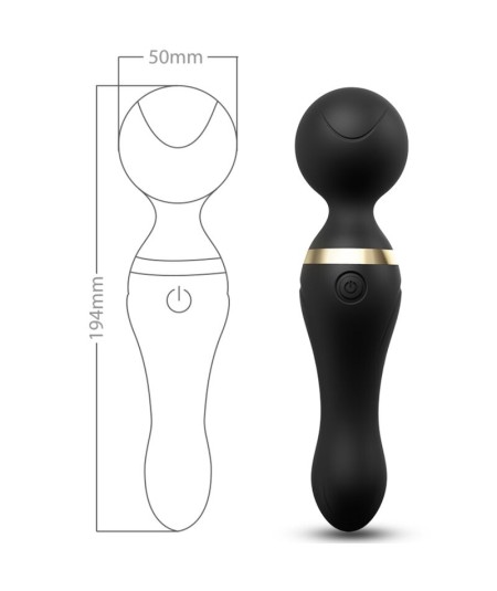 ARMONY - FREEZA MASAJEADOR & VIBRADOR CABEZA FLEXIBLE NEGRO