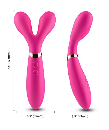 ARMONY - Y-WAND MASAJEADOR & VIBRADOR CABEZA DOBLE FUCSIA