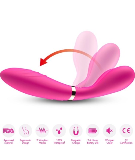 ARMONY - Y-WAND MASAJEADOR & VIBRADOR CABEZA DOBLE FUCSIA