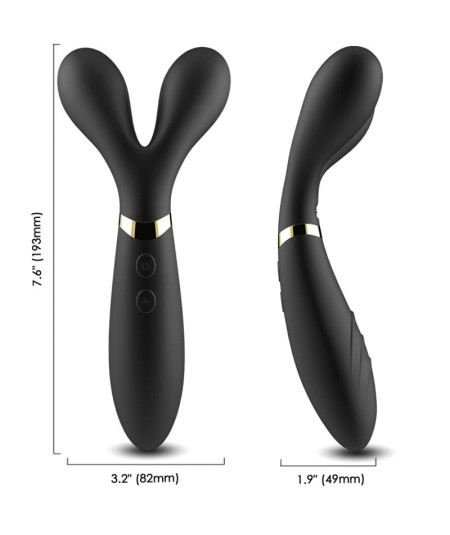 ARMONY - Y-WAND MASAJEADOR & VIBRADOR CABEZA DOBLE NEGRO