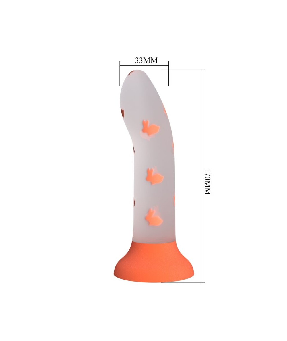 PRETTY LOVE - MAGICAL NIGHTFALL DILDO SIN VIBRACIÓN LUMINOSO NARANJA