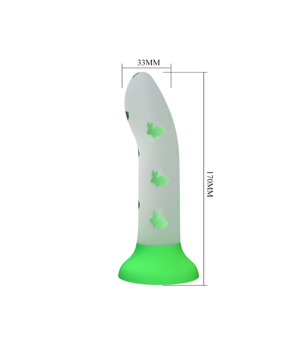 PRETTY LOVE - MAGICAL NIGHTFALL DILDO SIN VIBRACIÓN LUMINOSO VERDE