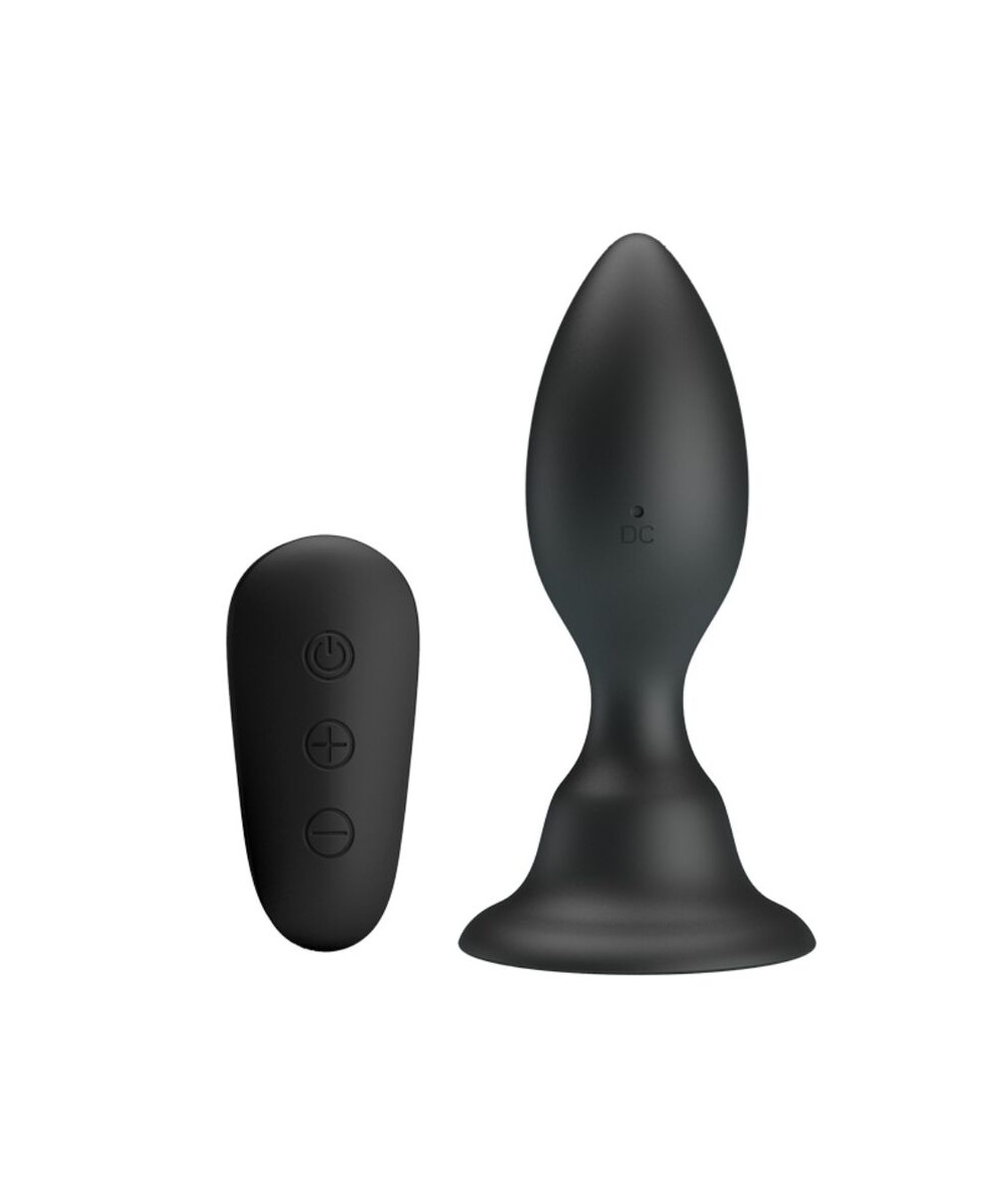 MR PLAY - PLUG ANAL CON VIBRACION NEGRO CONTROL REMOTO