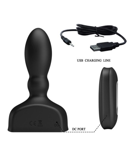 MR PLAY - PLUG ANAL HINCHABLE NEGRO CONTROL REMOTO