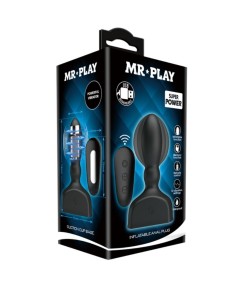 MR PLAY - PLUG ANAL HINCHABLE NEGRO CONTROL REMOTO