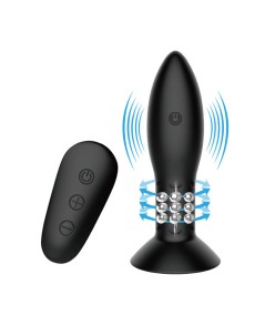 MR PLAY - PLUG CON BOLAS ROTADORAS NEGRO CONTROL REMOTO