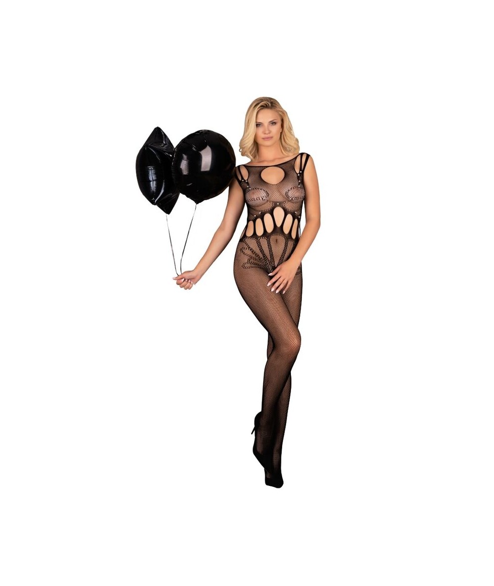 LIVCO CORSETTI FASHION - AMAHIL BODYSTOCKING CROTCHLESS NEGRO TALLA ÚNICA