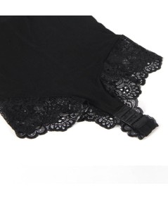 SUBBLIME - TEDDY DETALLE ENCAJE FLORAL NEGRO S/M