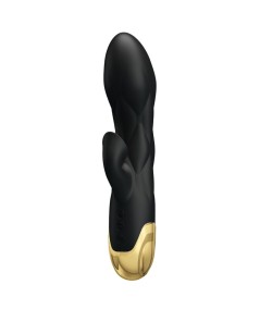 PRETTY LOVE - VIBRADOR DE LUJO BAÑADO EN ORO RECARGABLE NEGRO