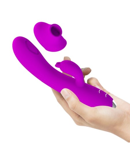 PRETTY LOVE - REGINA VIBRADOR-SUCCIONADOR RECARGABLE MORADO