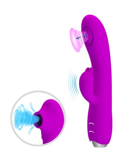 PRETTY LOVE - REGINA VIBRADOR-SUCCIONADOR RECARGABLE MORADO