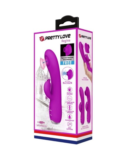 PRETTY LOVE - REGINA VIBRADOR-SUCCIONADOR RECARGABLE MORADO