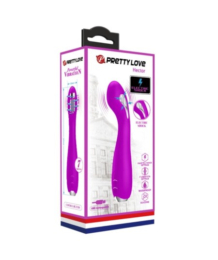 PRETTY LOVE - HECTOR VIBRADOR ELECTROSHOCK RECARGABLE & IMPERMEABLE MORADO