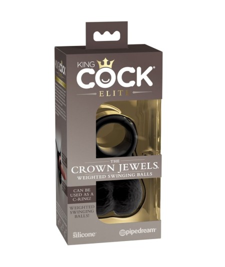 KING COCK - ELITE ANILLO CON TESTICULOS DE SILICONA