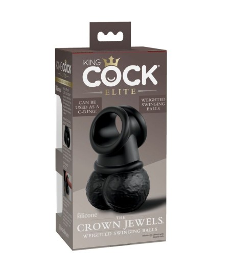 KING COCK - ELITE ANILLO CON TESTICULOS DE SILICONA