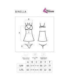 LIVCO CORSETTI FASHION - BINELLA SET BABYDOLL + TANGA NEGRO S/M